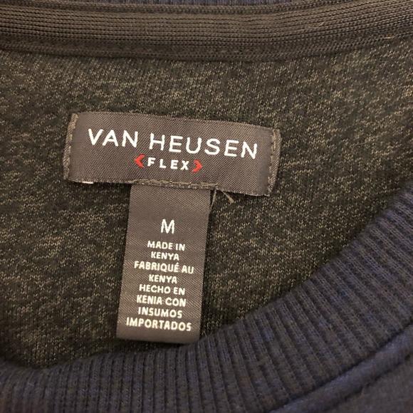 Van Heusen Flex Navy Blue Pullover Sweatshirt Men's Size Medium - Picture 4 of 6
